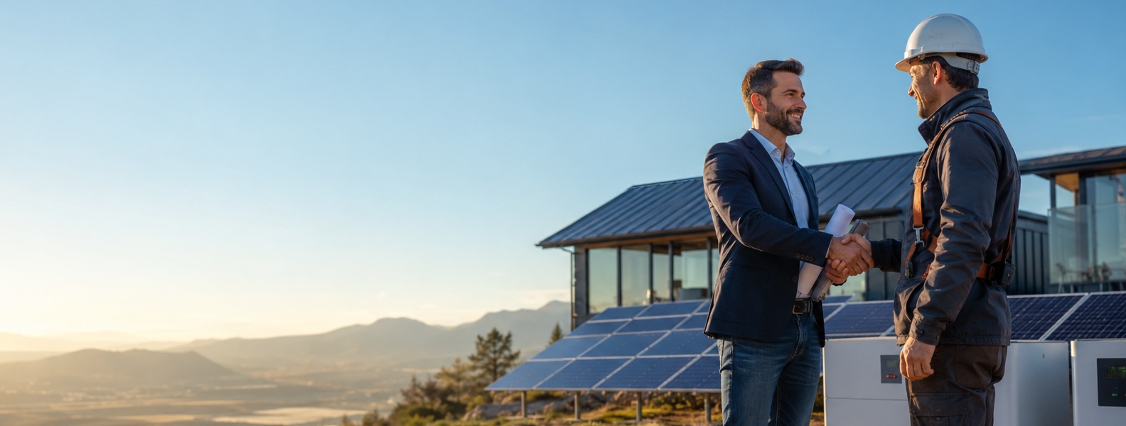 TellCo Europe representatives connecting at a solar-energy site