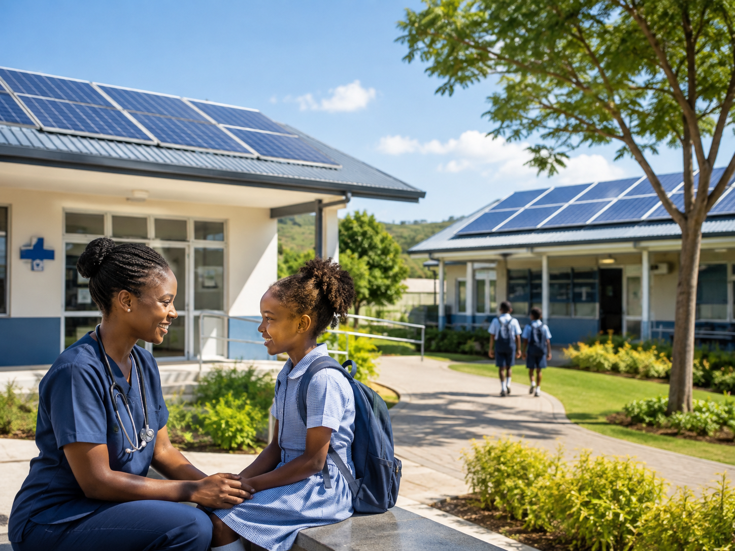 Healthcare and education facilities powered by solar energy
