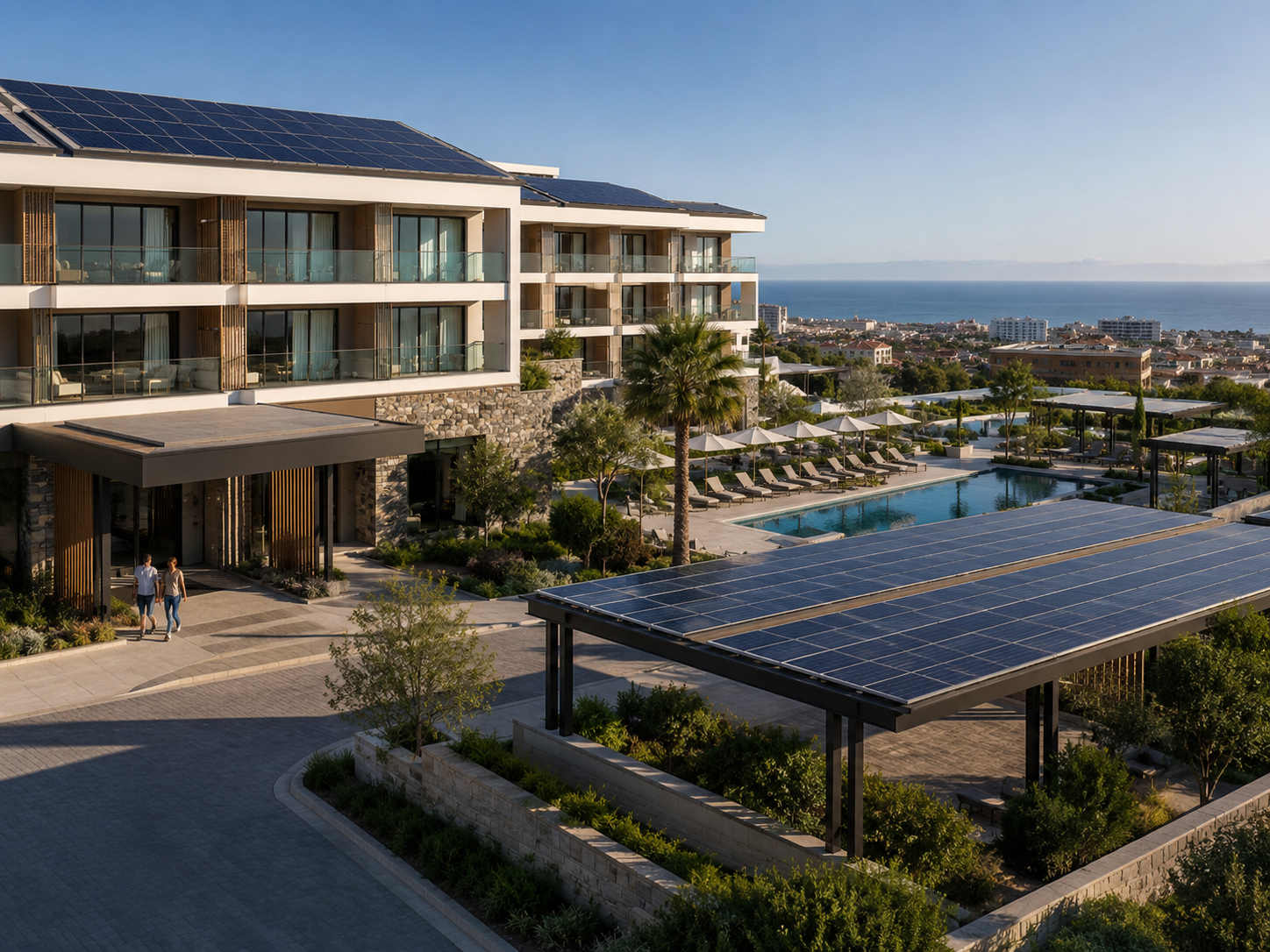 Hospitality property supported by solar energy
